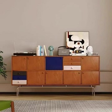 【多巴胺收納】中古風斗櫃 實木鬥櫃 餐邊櫃 玄關櫃 儲物櫃 茶水櫃 復古設計 多格儲物 客廳臥室入戶皆宜