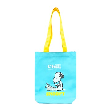 PEANUTS 史努比 SNOOPY 好心情 文青提袋 BT0019  藍色  29 x 32 x 9cm