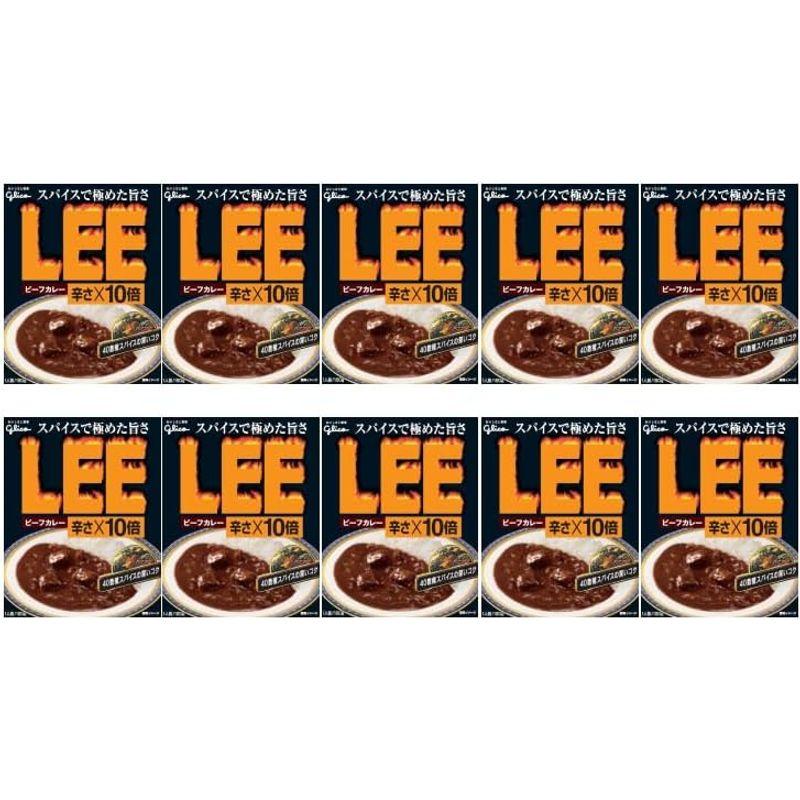 10個 グリコ ビーフカレーLEE 辛さ×10倍 180g×10個