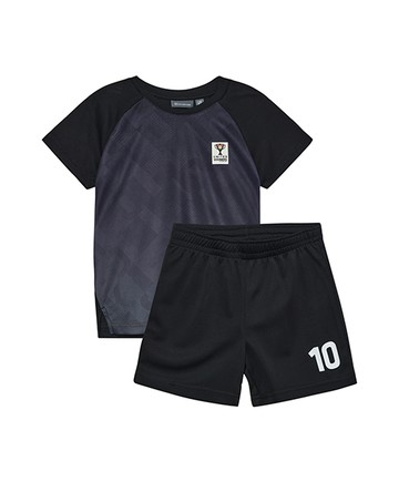 黑色透氣排汗短袖運動套裝116cm