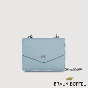 【BRAUN BUFFEL】維那斯-B 6卡附背帶女夾-淡藍色(德國小金牛台灣總代理)/BF849-720-CBL