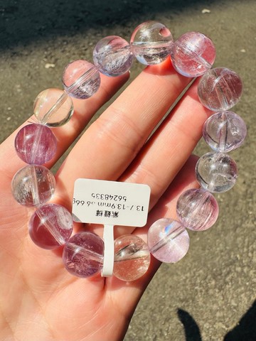 收藏級冰種螢光紫鋰輝13.7-13.9mm66.66g提高睡眠緩解焦慮自用級