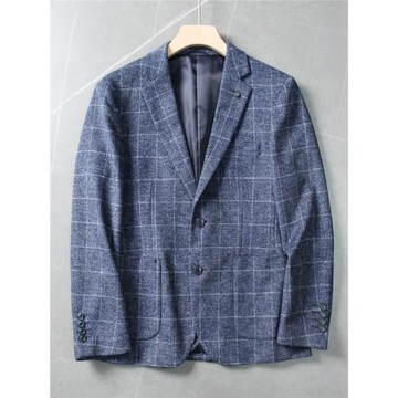 輕奢高端 羊毛混紡 撤柜剪標男秋冬通勤休閑百搭西服外套加厚毛呢