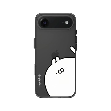 iPhone Air Clear (相機按鈕) 酷墨灰 - Ugly Rabbit 醜白兔 - 大臉經典款