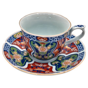 佐和陶瓷 輪花杯盤組 適用溫度-30°C~100°C 日本產  210ml  深藍  1組