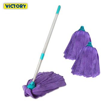 VICTORY-輕量省力伸縮超細纖維除塵吸水拖把-圓(1拖2替換頭)#1025104