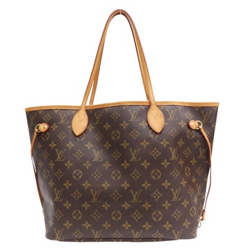 LOUIS VUITTON LV 路易威登 棕色 原花 帆布 NEVERFULL MM 托特包 肩背包 M40156 【二手名牌BRAND OFF】
