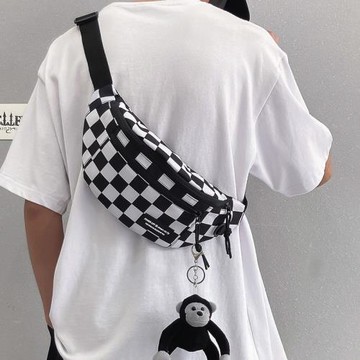 胸包男士ins時尚潮牌斜挎包男學生休閑挎包男個性腰包男跑步小包