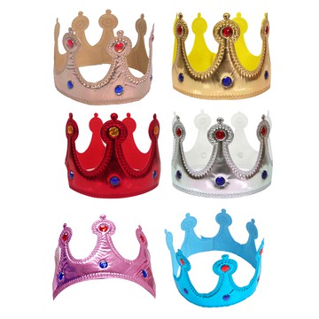 Partyshow 海綿皇冠 6入組  1套  金色、銀色、紅色、粉色、淺藍色、玫瑰金