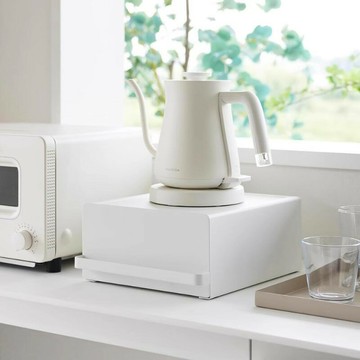 日式桌面收納盒抽拉式咖啡機底座水壺廚房杯子儲存吧檯茶包置物架