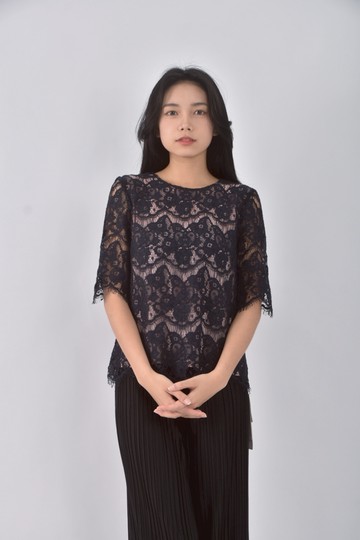 (S) jill stuart質感假兩件藍色短袖上衣