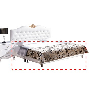 白色6尺皮革床底(不含床頭)