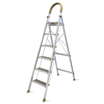 【大船回港】6階 D型止滑鋁梯 (奶茶)