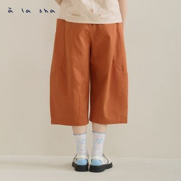 a la sha 大口袋七分寬褲