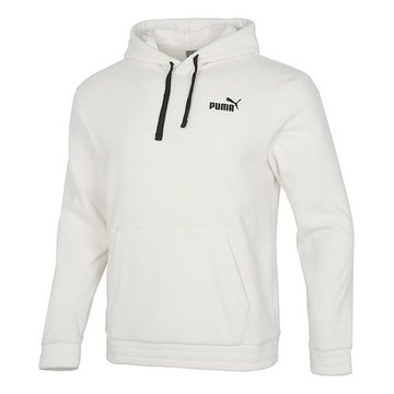 PUMA Logo Polar Fleece Hoodie 'White'