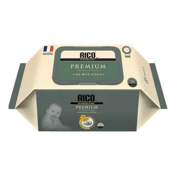 韓國 RICO baby 金盞花有機天然特厚濕紙巾(Premium70片-綠)