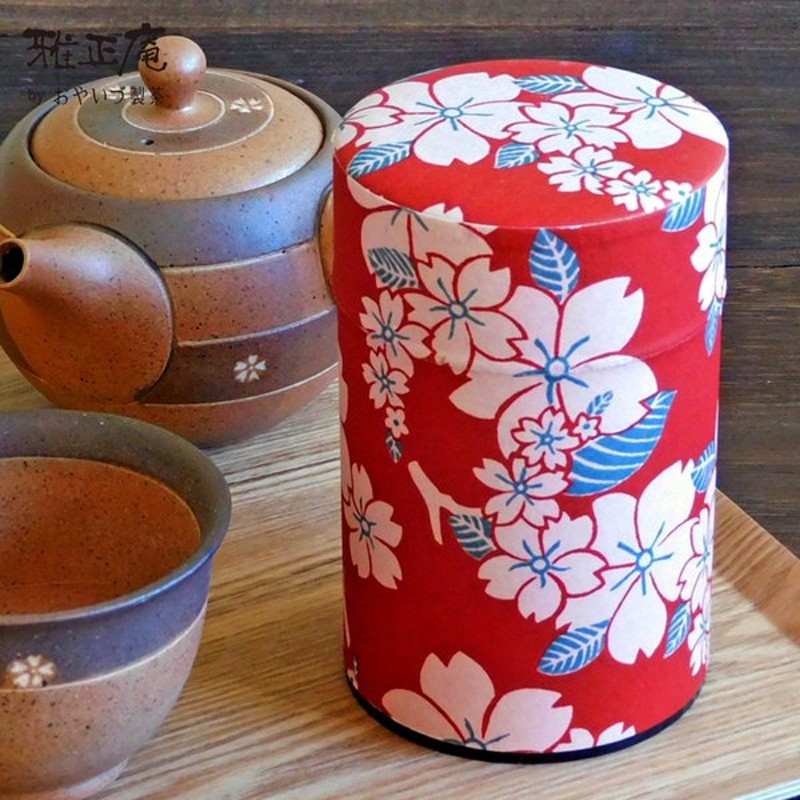 SALE／101%OFF】 なんてん 100g缶 もみじ 中蓋付き 富士花 茶筒 和紙