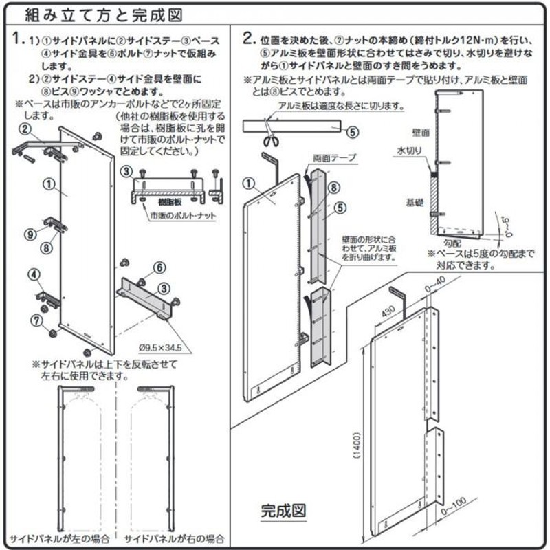 日晴金属 LP GUARD (LPガスボンベガード)隔壁パネル(I型・50kg容器1〜2