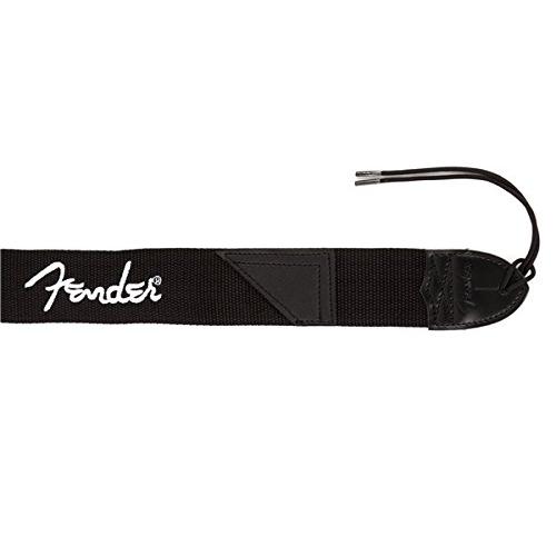 Fender ストラップ Black Poly Strap w White Logo