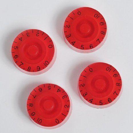 4ピース Red Speed Type Control Knob for エレキギター Speed Knob for 交換用 Lp ,Sg,335 Guitar