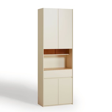 hoi!林氏木業北歐簡約拼色收納玄關置物櫃0.8M UT3G 原木色+白色