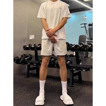 夏季性張力穿搭男痞帥五分褲子速干跑步四五分褲冰絲薄款沙灘褲