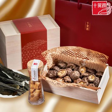 【十翼饌】吉祥迎春三層禮盒x1盒入 附提袋(干貝/香菇/春節/伴手禮/過年/送禮)