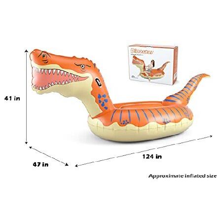 Jasonwell Inflatable Dinosaur Pool Float for Boys Girls Adults 124'' Giant T-Rex Floatie Summer Beach Swimming Pool Inflatables Ride on Party Pool Toy