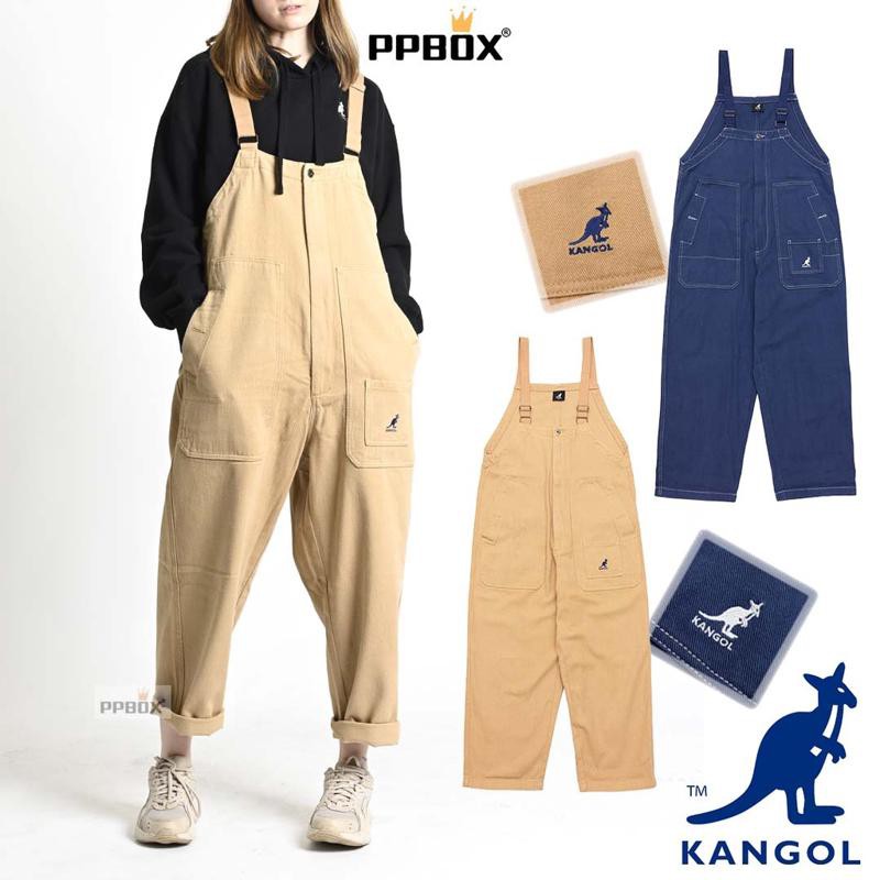 KANGOL 牛仔布 吊帶褲【62551570】連身 吊帶 女裝 男裝 衣服 牛仔 穿搭 中性連身褲丹寧丹寧褲 廠商直送