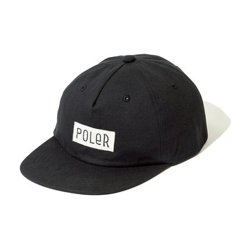 日本限定 POLER FURRY FONT COTTON 6P CAP 毛絨字體LOGO純棉六片帽 / 黑色