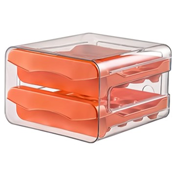 ROYALLIN 蘿林嚴選 抽屜式雞蛋收納盒 PET+PP材質  21.5 x 24x 13cm  橘色  1個
