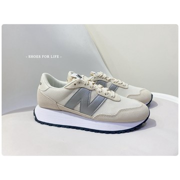-現貨- NEW BALANCE 237 WS237CB 皮革 米白 銀