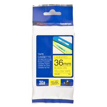 BROTHER TZe-661 護貝標籤帶 36mm 黃底黑字