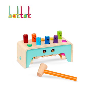 Battat  心情敲蹺板 形狀對應 敲打玩具 木頭玩具