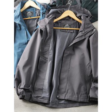 專業級戶外防風防水！秋季可脫帽男士經典薄絨內膽沖鋒衣夾克外套