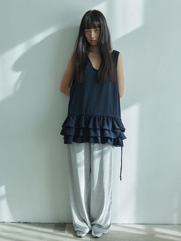 Polka Dot Low-Rise Bustier [Deep Navy]