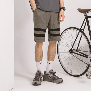 OB嚴選 棉質撞色條紋拼接休閒運動短褲 《KL1313》男裝/現貨/大尺碼