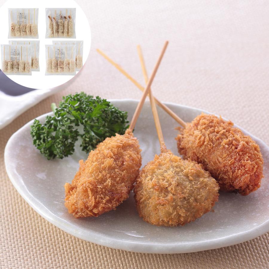 大阪名物 串カツ D (4種・計30本) 豚ロース串カツ25g×5(計125ｇ）×2、牛串カツ25g×5（計125ｇ）×2、鶏ムネ串カツ30g×5（計