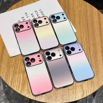 漸變側貼 自帶鏡頭保護膜 簡約時尚防摔殼 適用 蘋果 iPhone17 16 15 14 13 12Pro Max手機殼