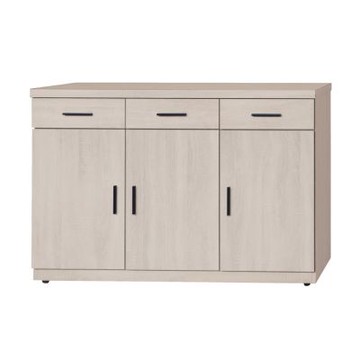 文創集 愛克蒂4尺三門三抽低收納櫃/餐櫃-120x41x85-cm免組