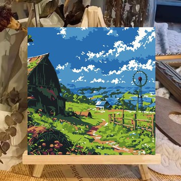 DIY手工畫✨數字油畫 玫瑰海邊diy數字油畫手工填色油彩畫治愈簡單花卉客廳裝飾畫禮物