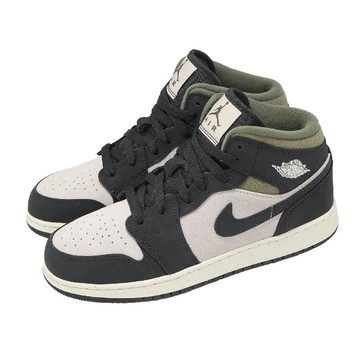 休閒鞋 Air Jordan 1 Mid SE GS 大童 女鞋 黑 綠 麂皮 AJ1 HV4399-102