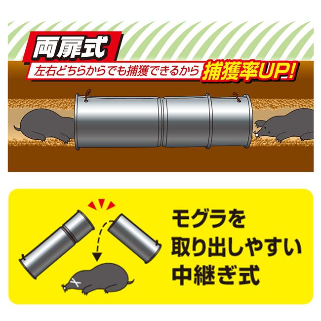 モグラ捕獲器 もぐらハウス 両扉式 組 1-2W