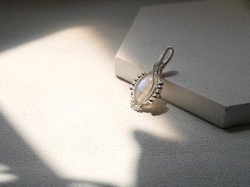 月亮石純銀頸鏈