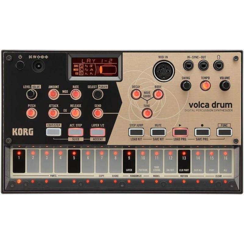 KORG デジタル パーカッション シンセサイザー volca drum リズムマシン スピーカー内蔵 ヘッドフォン使用可 どこでも使えるコ