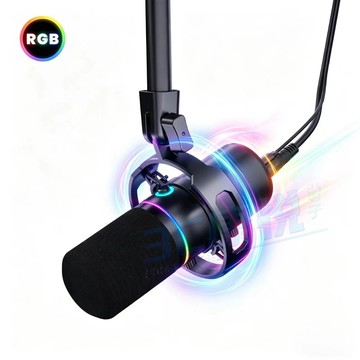 【WM8】麥克風🎤桌上型麥克風 USB/XLR動圈麥克風 電競麥克風 遊戲麥克風 RGB光效 USB隨插即用