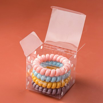 四個裝韓國流行色電話線發圈頭繩網紅扎頭發橡皮筋皮套發繩頭飾女