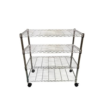 Top queen 【Top queen】45 x 90 x 95 cm 四層附輪鐵力士鍍鉻萬用收納架