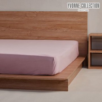 YVONNE 以旺傢飾 純棉素面加大床包-微光粉