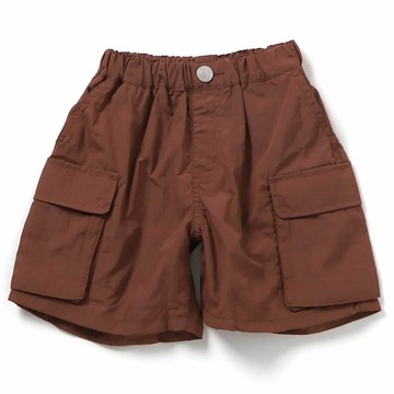 日本 BREEZE - 清爽工裝大口袋尼龍6分褲-深咖